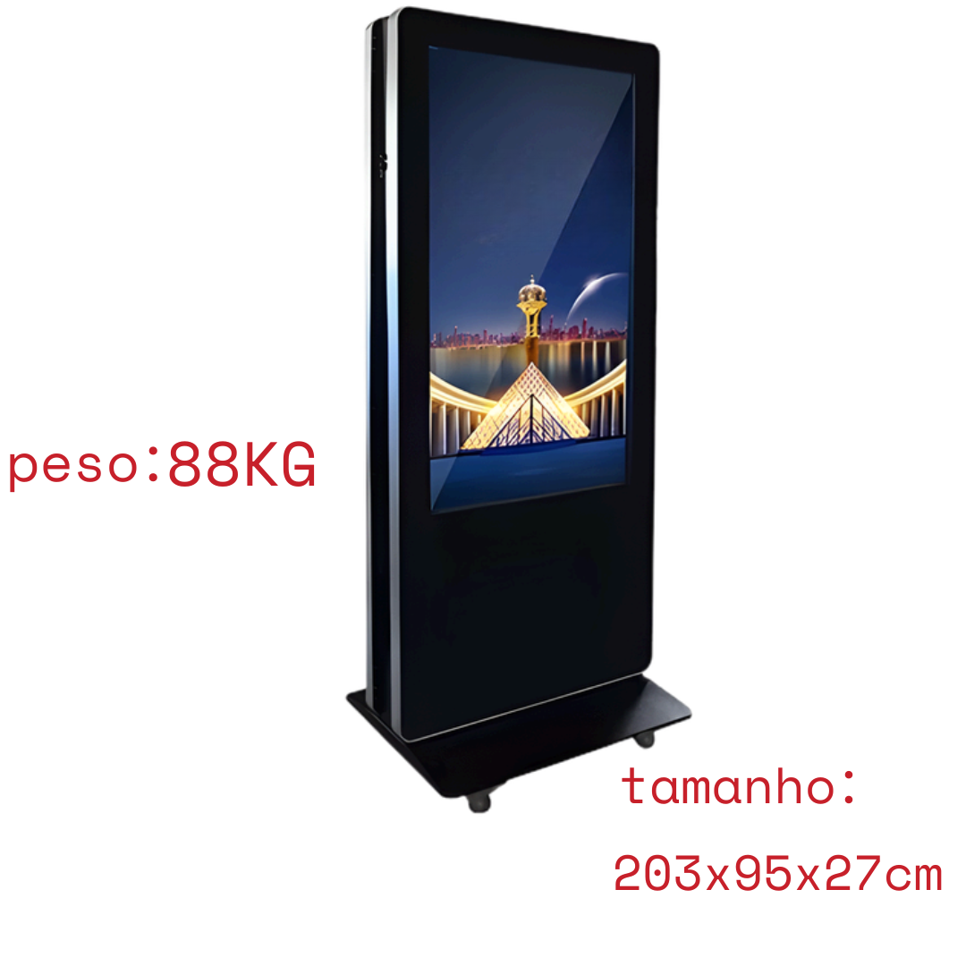 Totem Digital Dupla Face 55” Full HD com Android 11, WiFi, Bluetooth, Alta Luminosidade 450 Nits (Sem Touch)