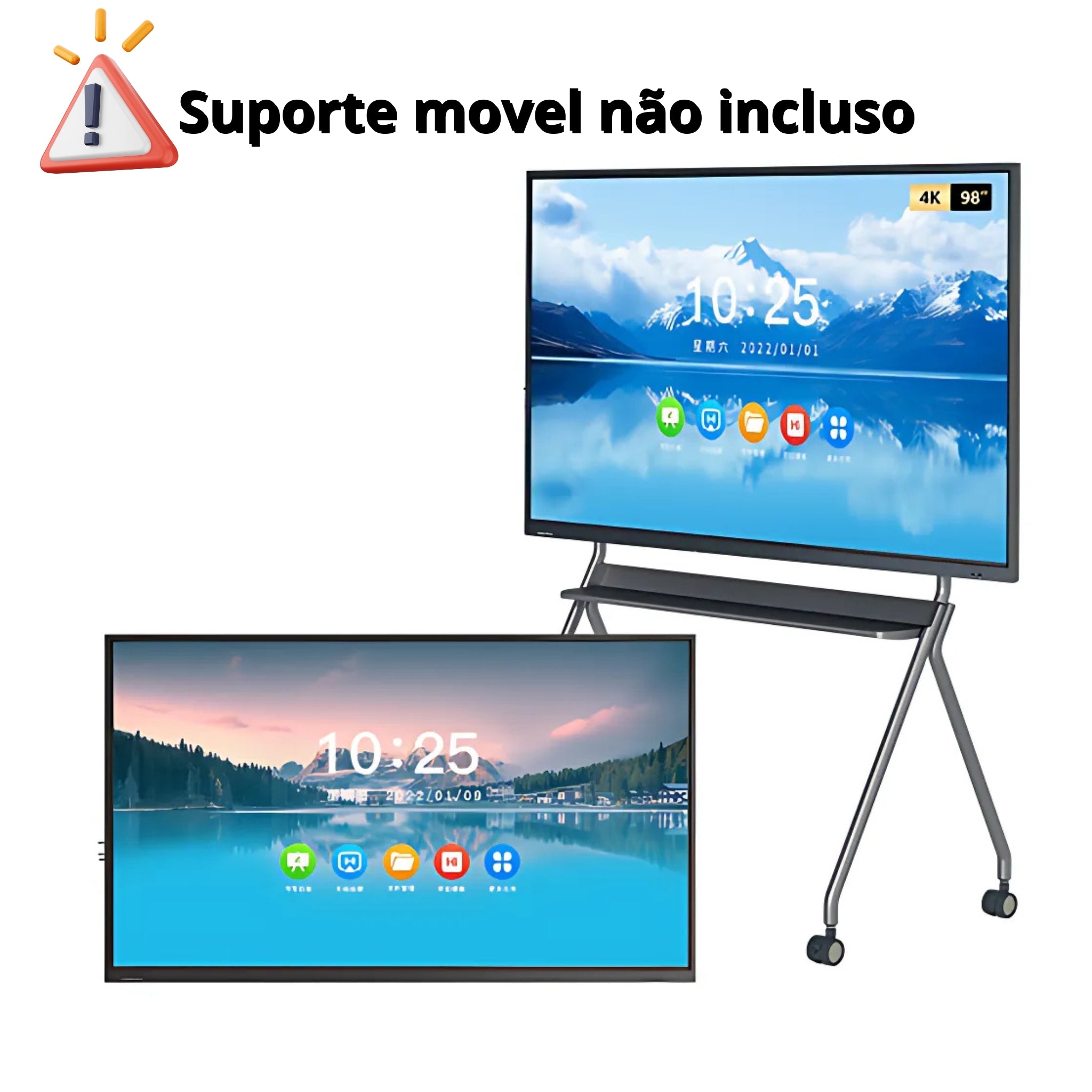 Tela Interativa Digital Android 11 de 65" Com Camera 8MP, WI-FI, Bluetooth, 450 NITS, Full HD, Touch até 20 Toques Simultâneos