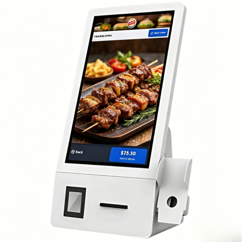 Totem Digital 21,5” Touch Screen com Impressora e Suporte para PINPAD