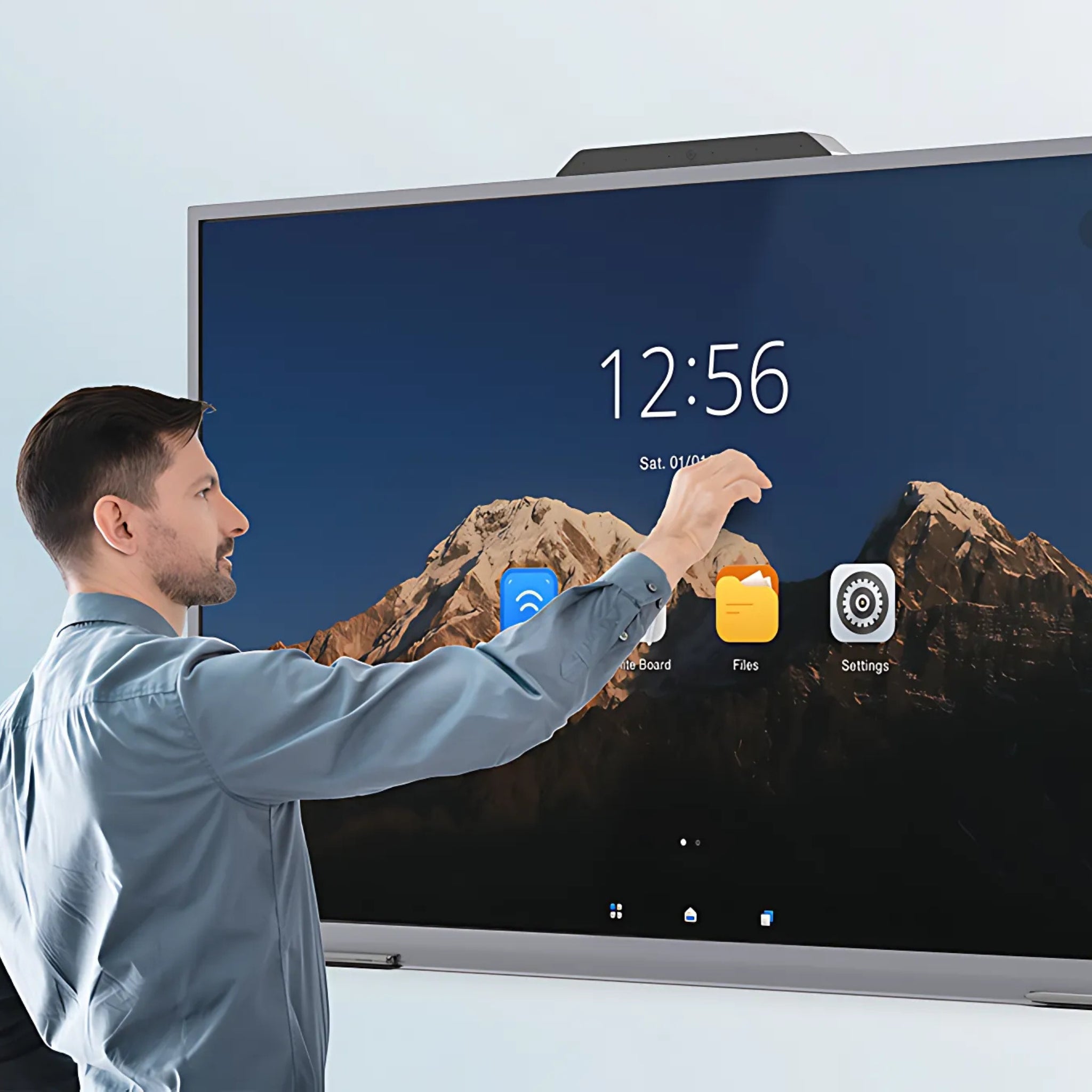 Tela Interativa Digital Android 11 de 65" Com Camera 8MP, WI-FI, Bluetooth, 450 NITS, Full HD, Touch até 20 Toques Simultâneos