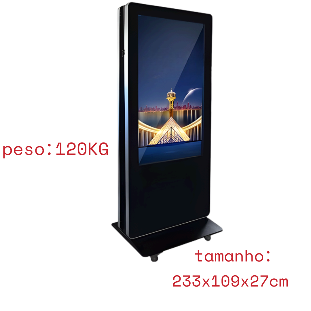 Totem Digital Dupla Face 65” Full HD com Android 11, WiFi, Bluetooth, Alta Luminosidade 450 Nits (Sem Touch)